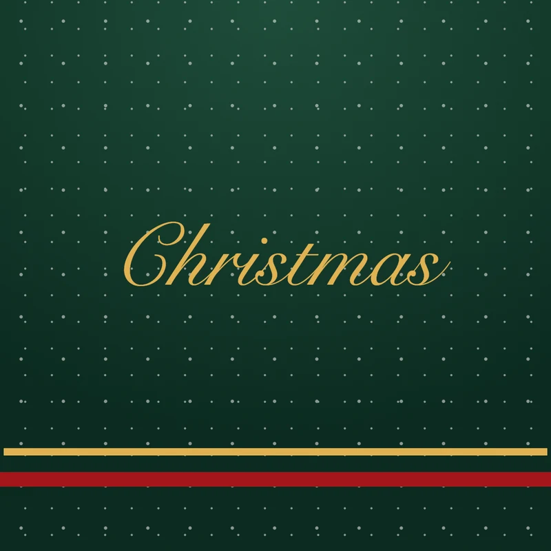 Christmas playlist cover example in #0b2b20, #1f4d3a, #a4161a, #e0b252, #f5f3ee