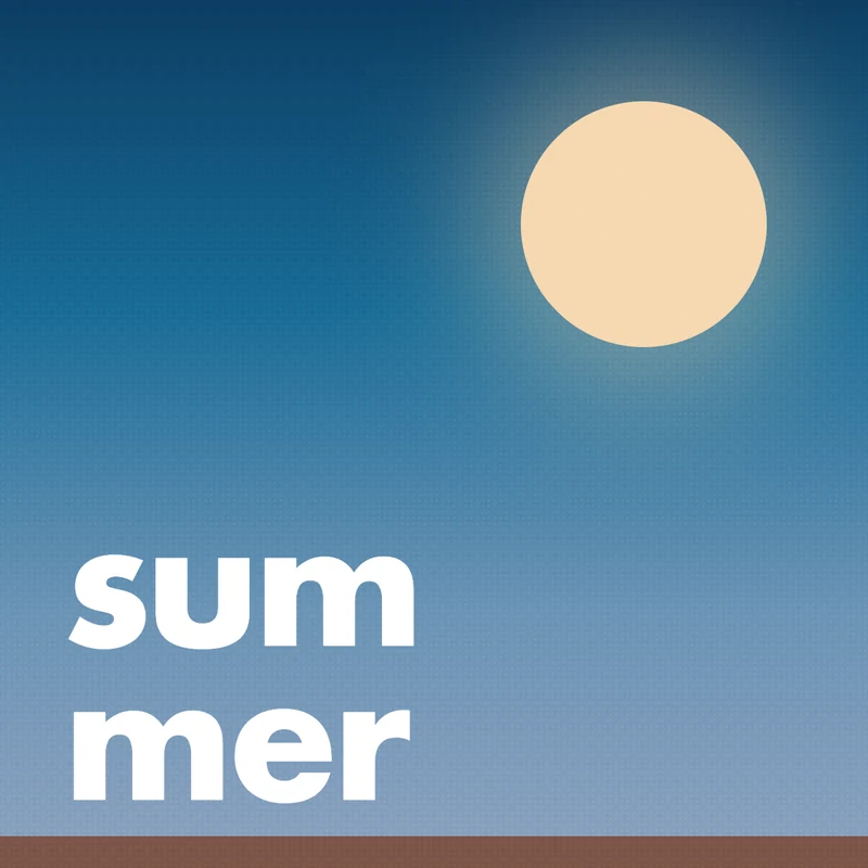 Summer playlist cover example in #0c3c61, #186a95, #6a92b4, #8ba1bf, #7c5448